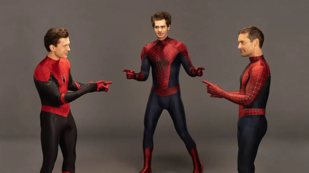 Spiderman meme with Tom Holland Andrew Garfield and Tobey Maguire